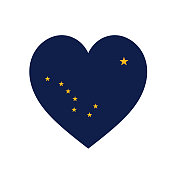 阿拉斯加心形旗。向量 阿拉斯加心形旗。向量