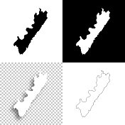梅格斯县，田纳西州。设计地图。空白，白色和黑色背景