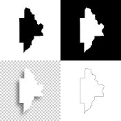 蒙大拿布罗德沃特县。设计地图。空白，白色和黑色背景