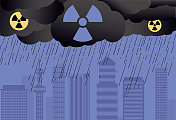 核辐射雨水污染了城市