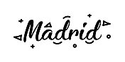 马德里城市字体字体横幅设计。旅游，城市，旅游，西班牙