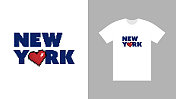 这是一款以“爱纽约”为概念的印刷t恤设计