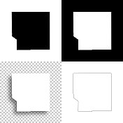 密西西比州帕诺拉县。设计地图。空白，白色和黑色背景