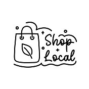 商店本地字母矢量插图。手绘的海报，横幅，贺卡，t恤的鼓舞人心的文字。