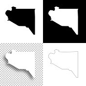 肯塔基州希克曼县。设计地图。空白，白色和黑色背景