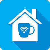 House Coffee Wifi图标剪影 House Coffee Wifi图标剪影