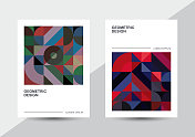矢量颜色马赛克几何极简主义封面模板设计背景