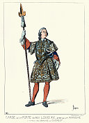 守卫国王路易十五的大门，被称为曼什，18世纪法国军队