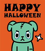 可爱的万圣节角色设计的僵尸狗 可爱的万圣节角色设计的僵尸狗