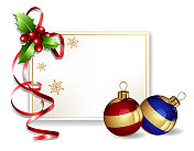 假日圣诞卡与圣诞装饰品-股票插图