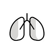 肺通用线图标设计与可编辑的笔画。适合网页，移动应用，UI, UX和GUI设计。