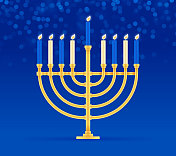 烛台光明节犹太节日设计元素符号