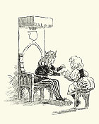 小女孩遇见王子，童话，幻想，维多利亚儿童读物插图，19世纪