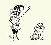 来自Punch and Judt展览的Punch，一只狗，维多利亚儿童书籍插图，19世纪