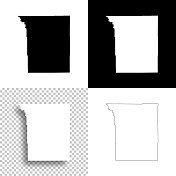 约翰逊县，怀俄明州。设计地图。空白，白色和黑色背景