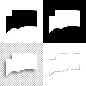 伊利诺伊州克林顿县。设计地图。空白，白色和黑色背景