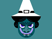可怕的女巫肖像-万圣节精神网页海报设计