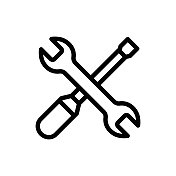 采购产品工具，服务设备，维修工具线图标