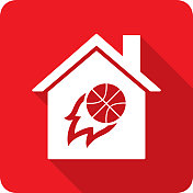 House Basketball on Fire图标剪影