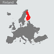 芬兰地图的矢量