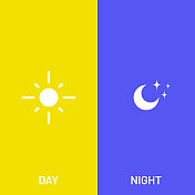 白天和夜晚的背景。 白天和夜晚的背景。