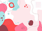 抽象液体粉彩背景与几何元素矢量 抽象液体粉彩背景与几何元素矢量