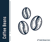 咖啡豆单图标设计。
