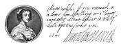 1641年法国亨丽埃塔・玛丽亚的肖像，带有手写文字和签名
