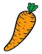 胡萝卜卡通孤立在白色