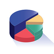 四节三维信息图饼状图