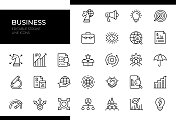 商业图标-线条系列-可编辑笔画 商业图标-线条系列-可编辑笔画