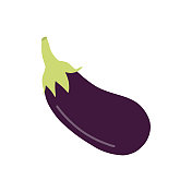 茄子卡通风格矢量插图。现代矢量设计。