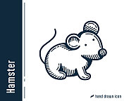 仓鼠单线图标设计