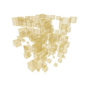 透明的立方体云,透视 透明的立方体云,透视