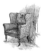 汉普顿县，马萨诸塞州的古董图像:扶手椅