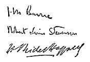 j・m・巴里，罗伯特・路易斯・史蒂文森和h・莱德・哈格德的签名/签名- 19世纪