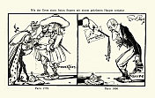 新艺术，青年风格，讽刺漫画，德国，像一个自由国家的第一个戴着王冠的人，历史19世纪。