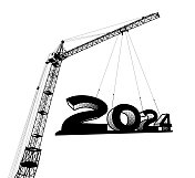 建筑起重机起重2024物体轮廓矢量 建筑起重机起重2024物体轮廓矢量