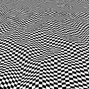 三维曲面的格子波扭曲的正方形，与透视