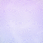 紫色三维曲面的格子波扭曲的圆点