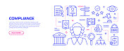 网页，标题，小册子，年度报告和书籍封面的合规相关横幅设计