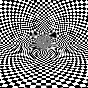 黑白格子漩涡错觉。