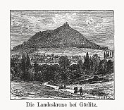 Landeskrone山附近G?rlitz，萨克森，德国，木版雕刻，1894年出版