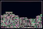 矢量网络霓虹灯效果城市建设场景背景