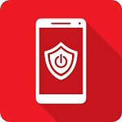 盾功率智能手机图标剪影