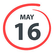 5月16日-白底红圈的日期