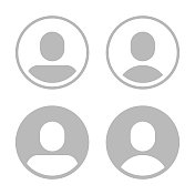 用户配置文件图标集矢量设计。