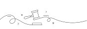 连续线绘制拍卖图标。手绘符号矢量插图。 连续线绘制拍卖图标。手绘符号矢量插图。
