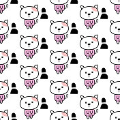 可爱的小猫咪无缝图案