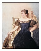 古董照片的绘画:妇女肖像